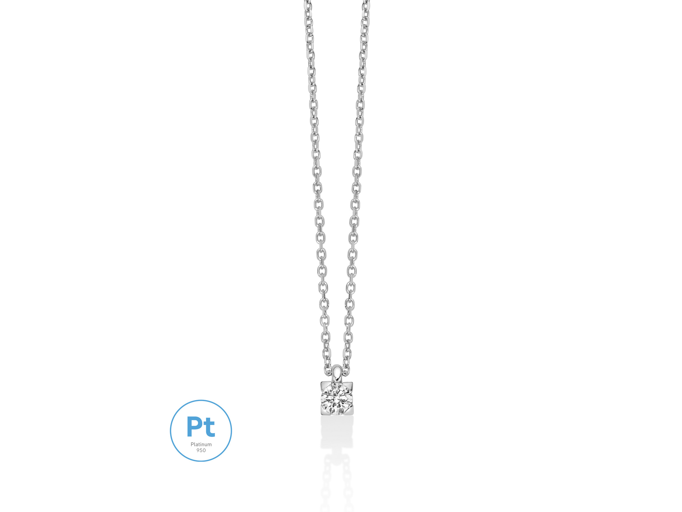 Collana in platino con quattro griffe - CLD4512-030P