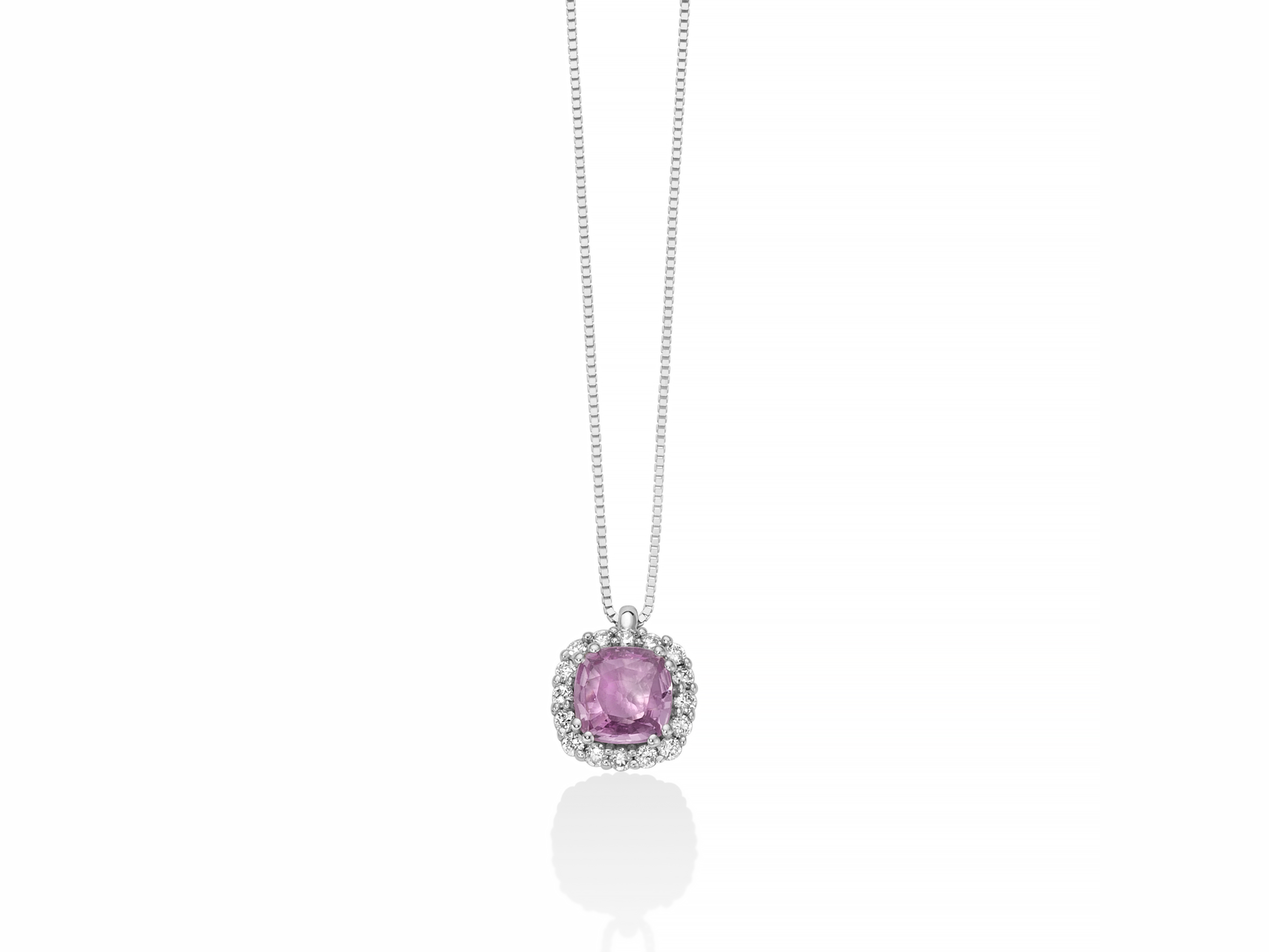 Collana con zaffiro rosa e diamanti - CLD4457