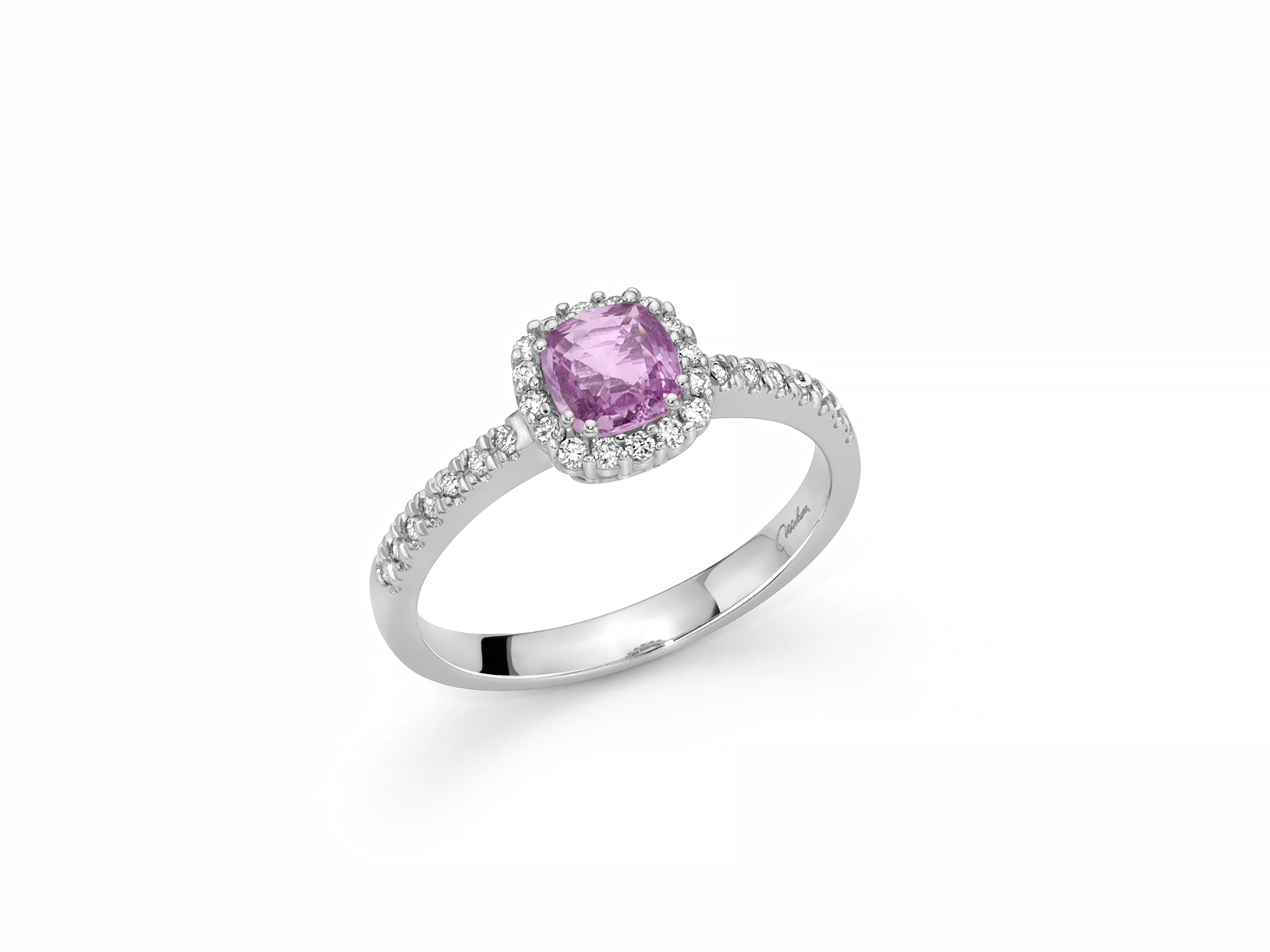 Anello con zaffiro rosa e diamanti - LID3547
