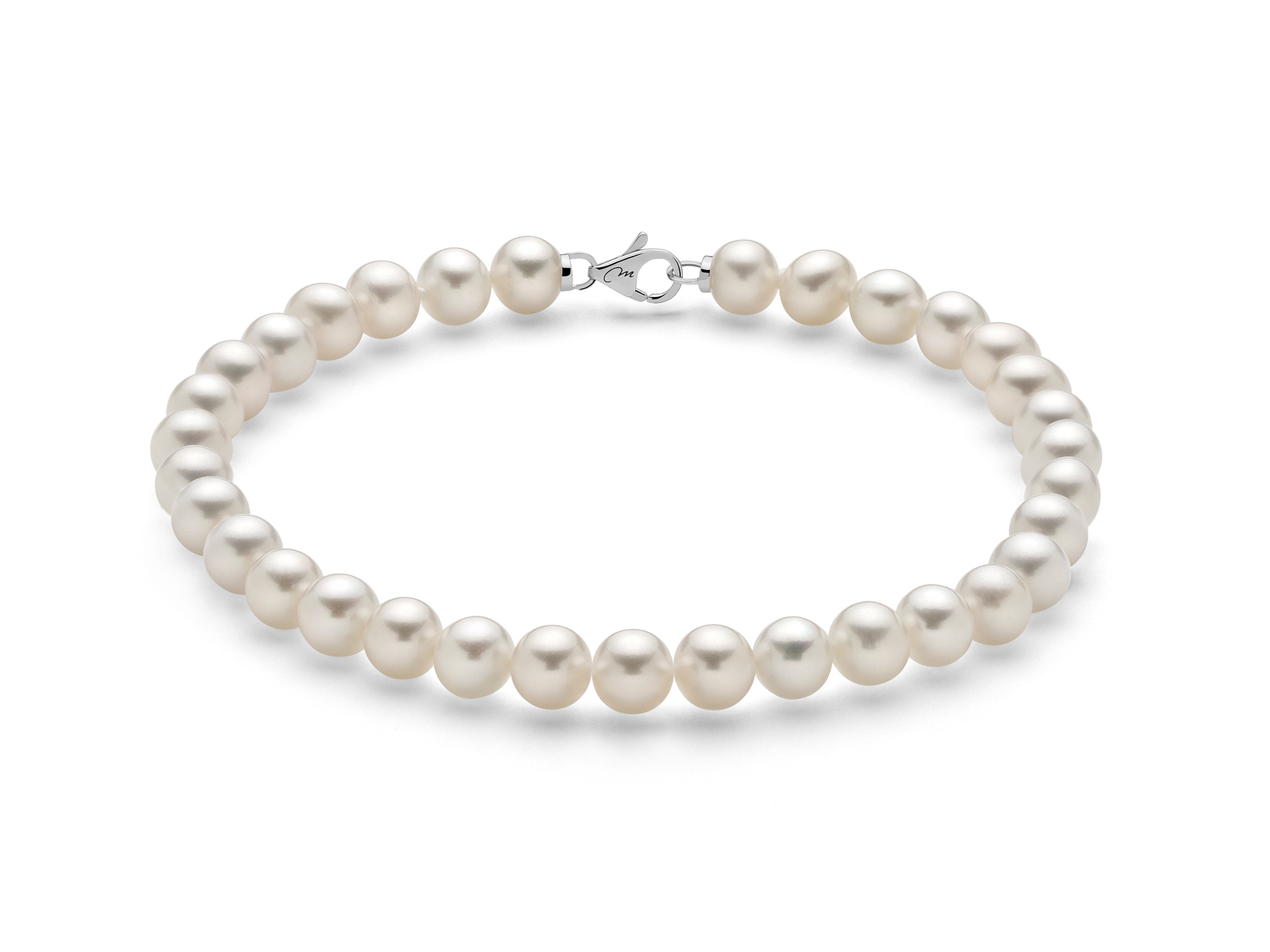 Bracciale di perle Oriente e chiusura in oro bianco - PBR1678V