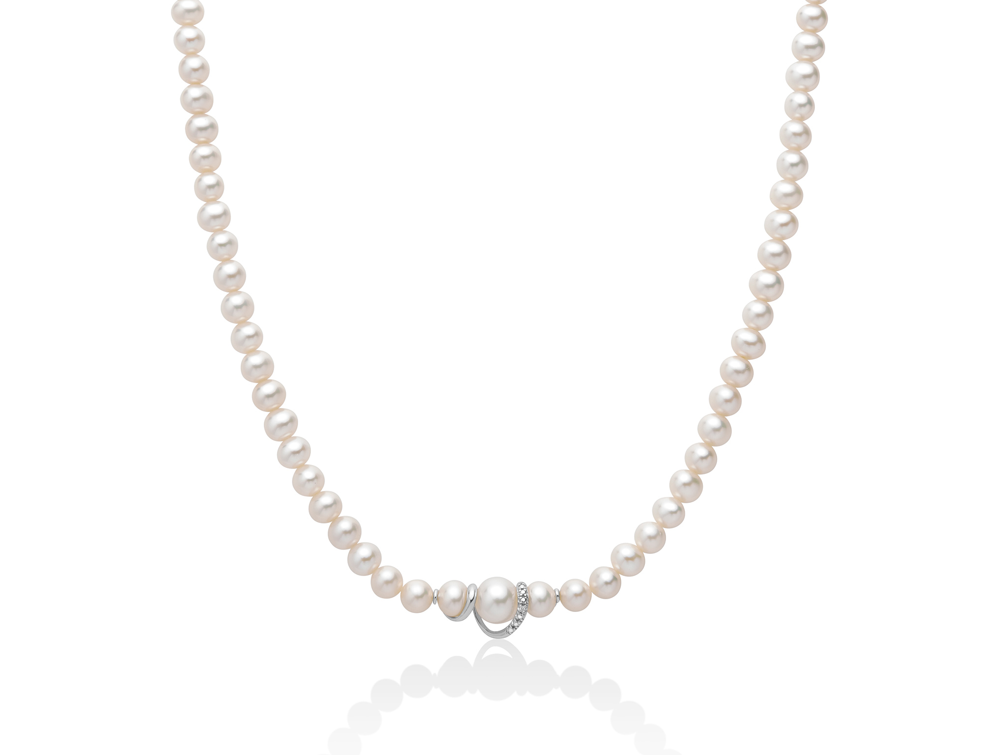 Collana di perle Oriente e centrale in oro con diamante - PCL5742V