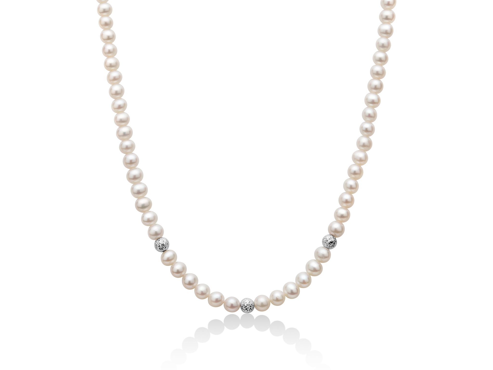 Collana di perle con sfere in oro sfaccettate - PCL6111