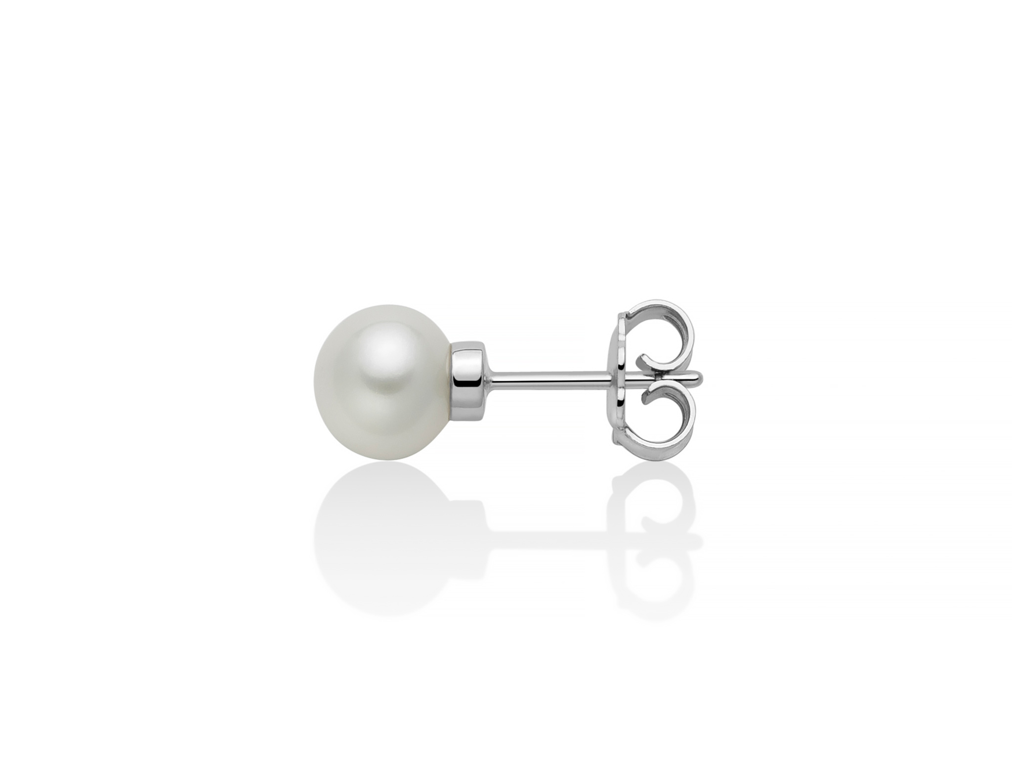 Mono orecchino in argento con perla bianca - PER2689