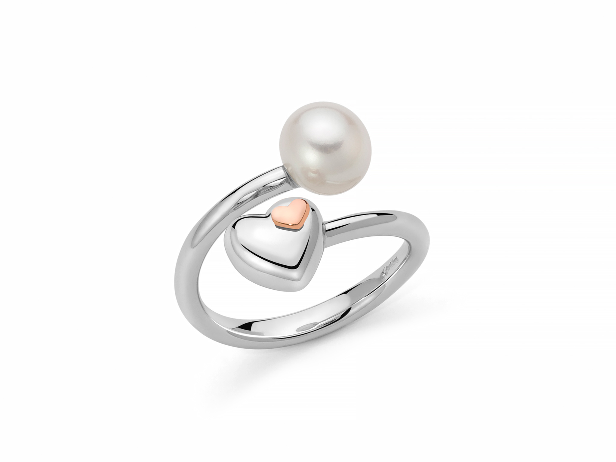 Anello contrariè in argento e perla - PLI1668